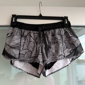 Lululemon Hotty Hot shorts, black white print, size 8